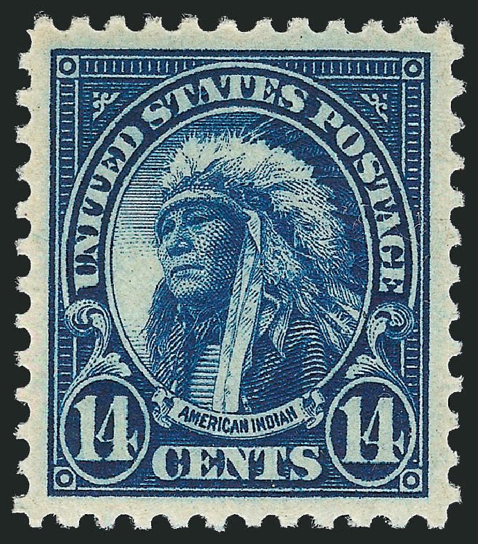 Price of US Stamp Scott Catalog # 565 - 1923 14c American Indian Perf 11. Robert Siegel Auction Galleries, Dec 2009, Sale 982, Lot 5947