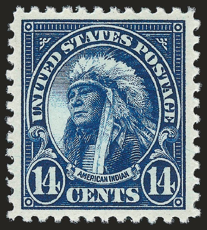 US Stamps Prices Scott Cat. #565: 14c 1923 American Indian Perf 11. Robert Siegel Auction Galleries, Sep 2009, Sale 976, Lot 2148