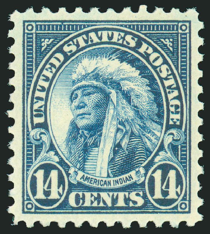 US Stamps Price Scott Catalogue # 565: 14c 1923 American Indian Perf 11. Robert Siegel Auction Galleries, Jun 2009, Sale 975, Lot 1979