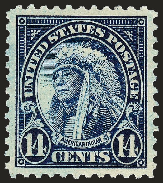 US Stamps Prices Scott Catalogue #565: 1923 14c American Indian Perf 11. Robert Siegel Auction Galleries, Sep 2008, Sale 962, Lot 2850