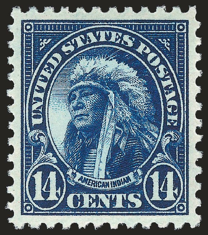 US Stamp Price Scott Catalogue # 565: 14c 1923 American Indian Perf 11. Robert Siegel Auction Galleries, Dec 2008, Sale 967, Lot 4940
