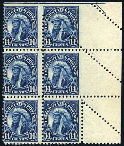 Costs of US Stamp Scott Cat. #565 - 14c 1923 American Indian Perf 11. Harmer-Schau Auction Galleries, Jun 2008, Sale 78, Lot 1634