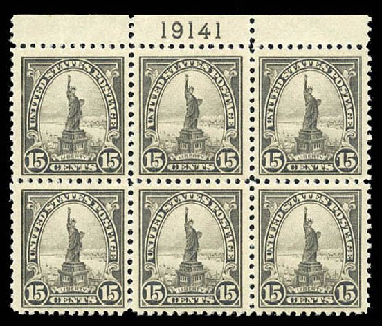 Cost of US Stamps Scott Cat. 566 - 15c 1923 Statue of Liberty Perf 11. Matthew Bennett International, Mar 2012, Sale 344, Lot 4697