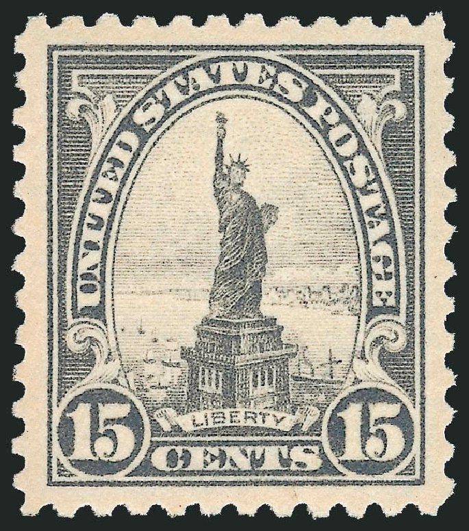 Costs of US Stamp Scott Catalog # 566: 15c 1923 Statue of Liberty Perf 11. Robert Siegel Auction Galleries, Jun 2009, Sale 975, Lot 1980