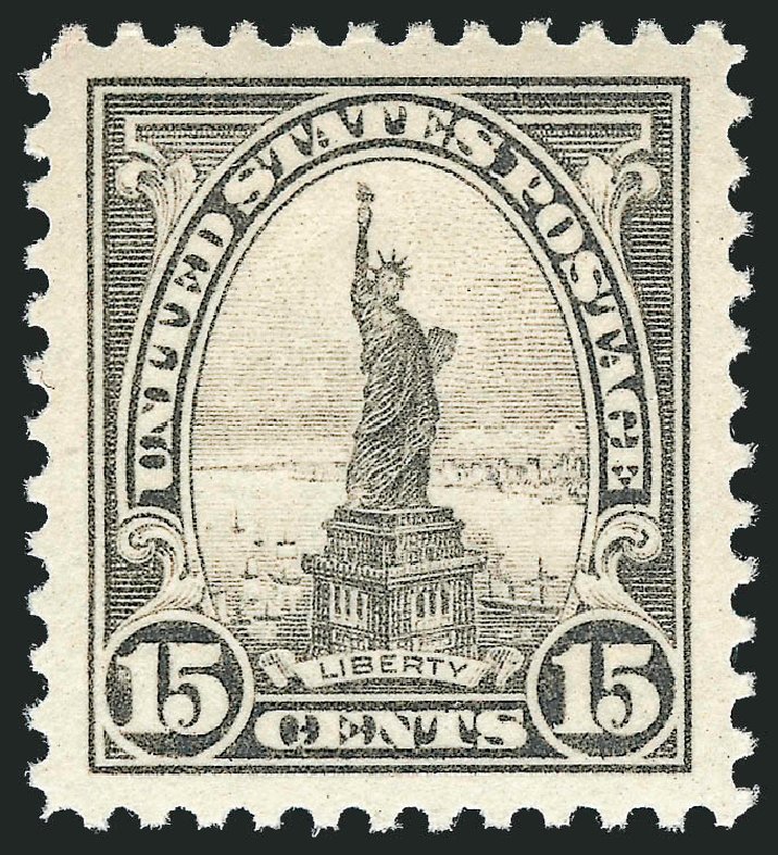 US Stamps Prices Scott Catalog #566 - 1923 15c Statue of Liberty Perf 11. Robert Siegel Auction Galleries, Dec 2013, Sale 1062, Lot 742
