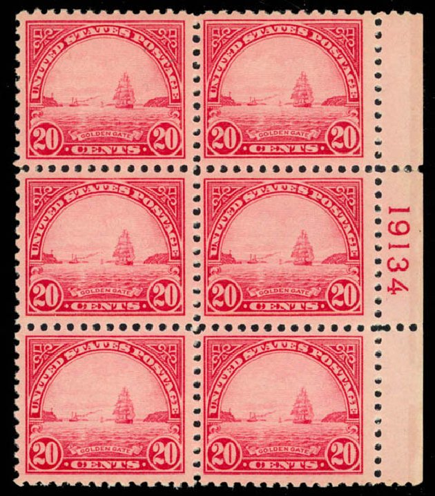 Values of US Stamps Scott Catalogue #567: 20c 1923 Golden Gate Perf 11. Daniel Kelleher Auctions, Mar 2013, Sale 635, Lot 717