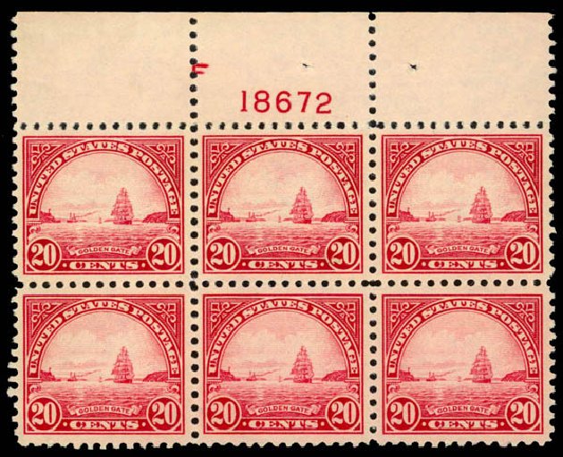 Costs of US Stamp Scott Catalog # 567: 1923 20c Golden Gate Perf 11. Daniel Kelleher Auctions, May 2014, Sale 653, Lot 2439