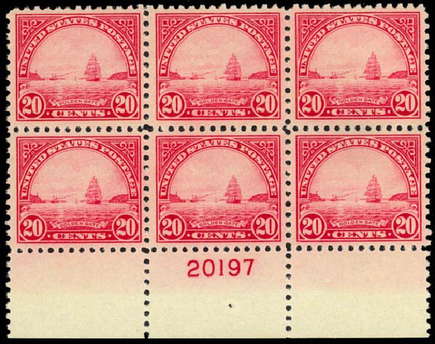US Stamps Price Scott Catalogue #567 - 1923 20c Golden Gate Perf 11. Daniel Kelleher Auctions, Mar 2013, Sale 635, Lot 714