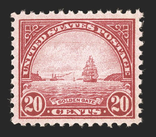 Cost of US Stamps Scott Cat. #567 - 1923 20c Golden Gate Perf 11. Spink Shreves Galleries, Jul 2012, Sale 140, Lot 304