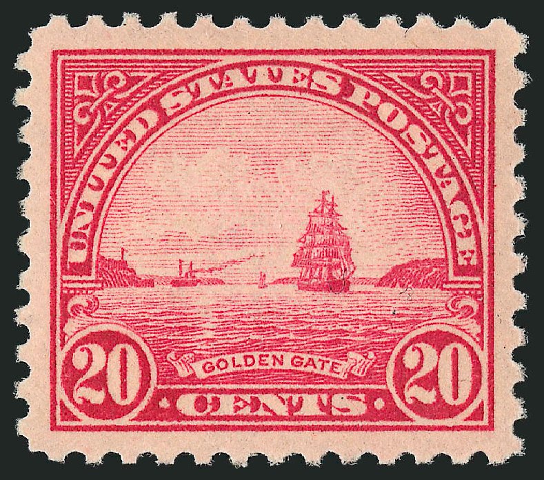 Cost of US Stamp Scott Cat. #567: 1923 20c Golden Gate Perf 11. Robert Siegel Auction Galleries, Mar 2012, Sale 1019, Lot 892
