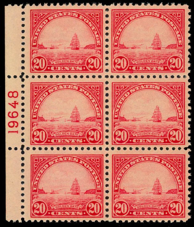 Costs of US Stamps Scott Catalog # 567: 1923 20c Golden Gate Perf 11. Daniel Kelleher Auctions, Mar 2013, Sale 635, Lot 716