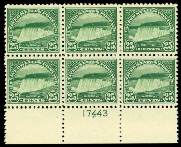 US Stamp Price Scott Catalogue # 568: 25c 1923 Niagara Falls Perf 11. Daniel Kelleher Auctions, Oct 2014, Sale 660, Lot 2437