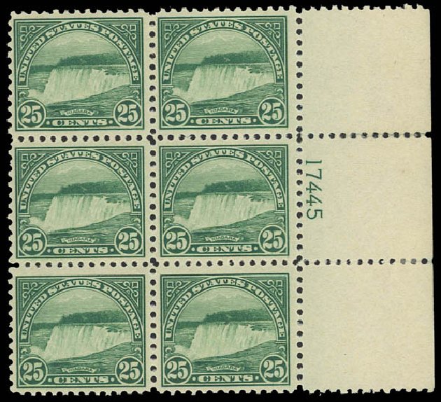 Prices of US Stamps Scott Cat. 568: 1923 25c Niagara Falls Perf 11. Daniel Kelleher Auctions, Apr 2012, Sale 629, Lot 398