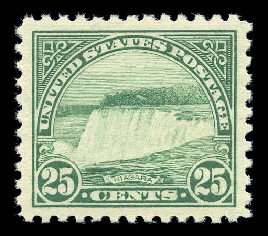 US Stamp Value Scott Catalogue # 568: 1923 25c Niagara Falls Perf 11. Matthew Bennett International, Sep 2010, Sale 333, Lot 3799