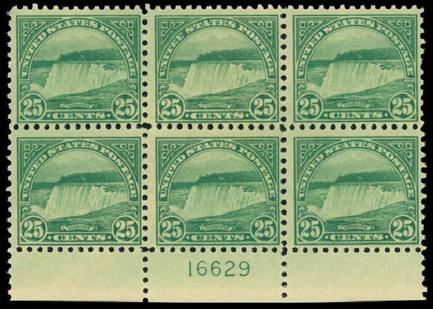 Value of US Stamp Scott Catalogue # 568: 25c 1923 Niagara Falls Perf 11. Daniel Kelleher Auctions, Mar 2014, Sale 648, Lot 2260