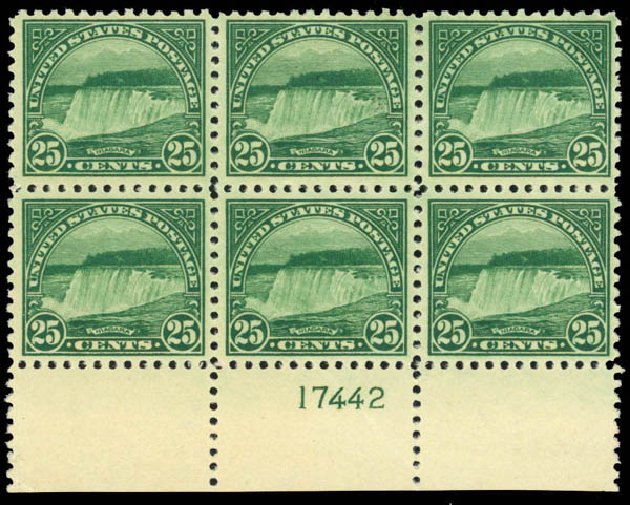 Value of US Stamp Scott Catalog #568 - 1923 25c Niagara Falls Perf 11. Daniel Kelleher Auctions, Apr 2013, Sale 636, Lot 431