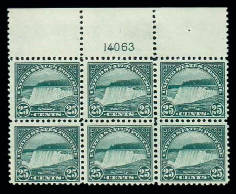 Cost of US Stamps Scott Catalog 568: 1923 25c Niagara Falls Perf 11. Matthew Bennett International, Jun 2007, Sale 319, Lot 1514
