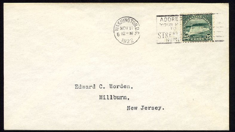 US Stamp Price Scott Catalogue 568 - 1923 25c Niagara Falls Perf 11. Cherrystone Auctions, Jan 2010, Sale 201001, Lot 165