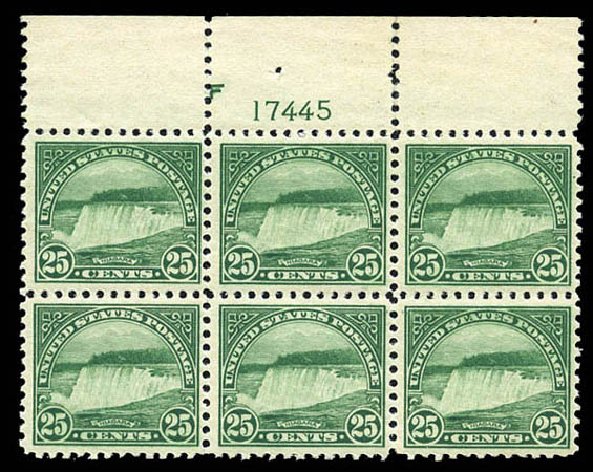 Costs of US Stamps Scott Catalogue #568: 1923 25c Niagara Falls Perf 11. Matthew Bennett International, Mar 2012, Sale 344, Lot 4702