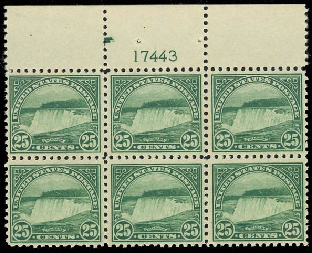 Value of US Stamp Scott Cat. # 568: 1923 25c Niagara Falls Perf 11. Daniel Kelleher Auctions, Jan 2012, Sale 628, Lot 562