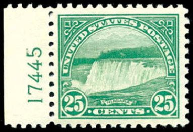 Cost of US Stamps Scott Catalog # 568 - 25c 1923 Niagara Falls Perf 11. Schuyler J. Rumsey Philatelic Auctions, Apr 2015, Sale 60, Lot 2852