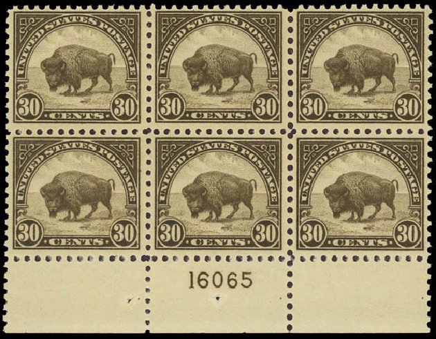Value of US Stamps Scott Catalogue 569: 1923 30c American Buffalo Perf 11. Daniel Kelleher Auctions, Aug 2012, Sale 631, Lot 1317