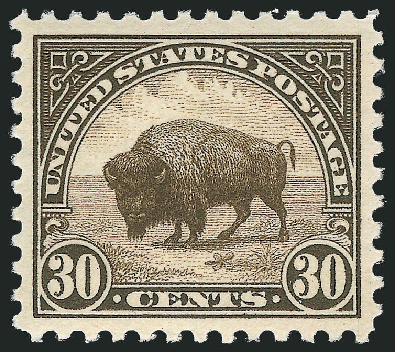 Cost of US Stamps Scott Catalog #569 - 30c 1923 American Buffalo Perf 11. Robert Siegel Auction Galleries, Dec 2008, Sale 967, Lot 4948