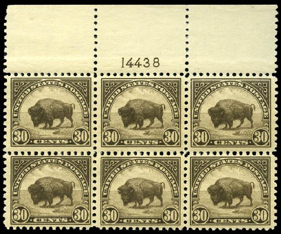 Costs of US Stamps Scott Catalog 569 - 30c 1923 American Buffalo Perf 11. Matthew Bennett International, Jun 2008, Sale 328, Lot 1049