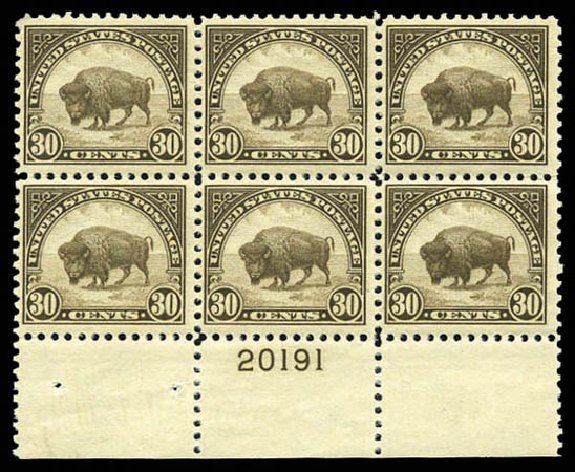 Prices of US Stamps Scott Catalog # 569 - 30c 1923 American Buffalo Perf 11. Matthew Bennett International, Mar 2011, Sale 337, Lot 3029