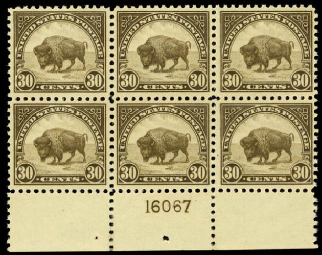US Stamp Values Scott Catalogue # 569: 30c 1923 American Buffalo Perf 11. Daniel Kelleher Auctions, Oct 2014, Sale 660, Lot 2439