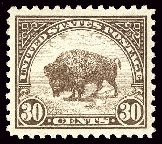US Stamps Value Scott # 569: 30c 1923 American Buffalo Perf 11. Spink Shreves Galleries, Jan 2014, Sale 146, Lot 459