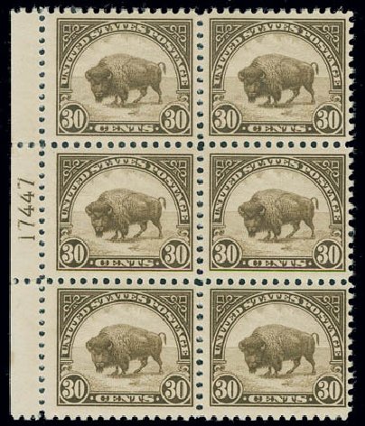 Prices of US Stamps Scott Catalog 569: 30c 1923 American Buffalo Perf 11. Matthew Bennett International, Jun 2008, Sale 328, Lot 1050