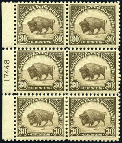 Price of US Stamp Scott Cat. #569 - 1923 30c American Buffalo Perf 11. Harmer-Schau Auction Galleries, Oct 2008, Sale 79, Lot 230