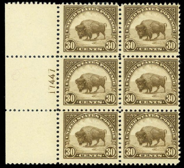 Costs of US Stamps Scott Catalogue #569 - 30c 1923 American Buffalo Perf 11. Daniel Kelleher Auctions, Mar 2013, Sale 635, Lot 721