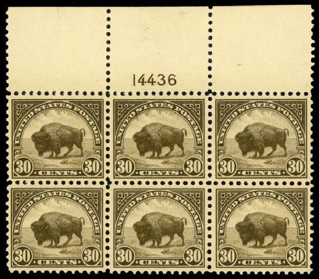 Cost of US Stamp Scott Cat. 569: 30c 1923 American Buffalo Perf 11. Daniel Kelleher Auctions, May 2014, Sale 653, Lot 2441