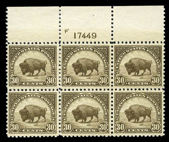 US Stamps Price Scott # 569 - 30c 1923 American Buffalo Perf 11. Matthew Bennett International, Mar 2012, Sale 344, Lot 4704