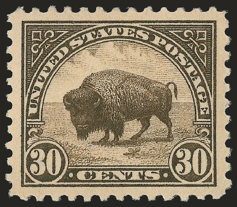 US Stamp Prices Scott Catalog 569: 30c 1923 American Buffalo Perf 11. Robert Siegel Auction Galleries, Jun 2009, Sale 975, Lot 1984