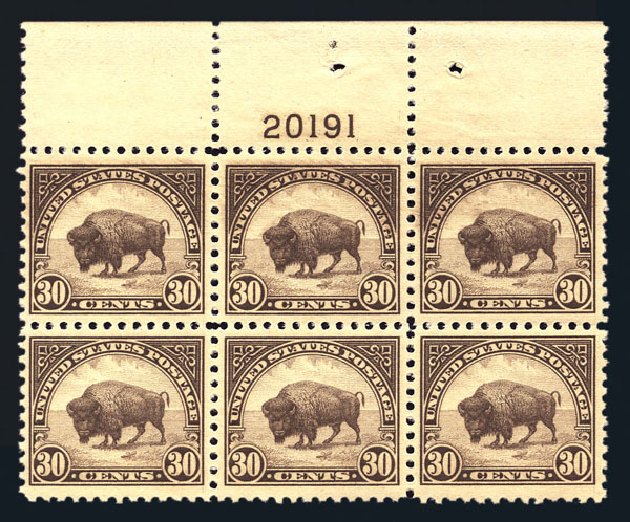 Price of US Stamp Scott Cat. #569 - 1923 30c American Buffalo Perf 11. Harmer-Schau Auction Galleries, Aug 2015, Sale 106, Lot 1885