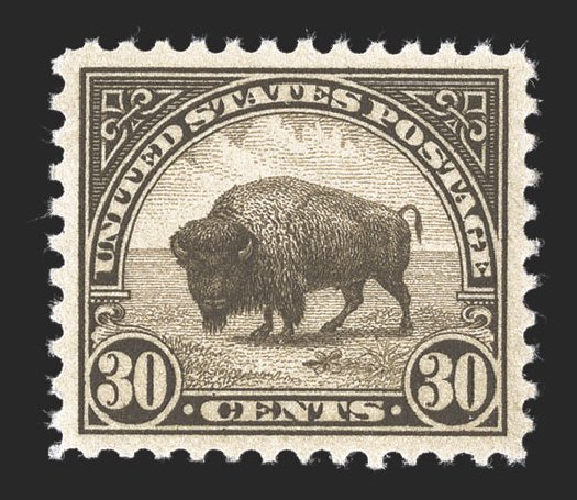 Value of US Stamps Scott Catalog # 569: 1923 30c American Buffalo Perf 11. Spink Shreves Galleries, Jul 2012, Sale 140, Lot 305