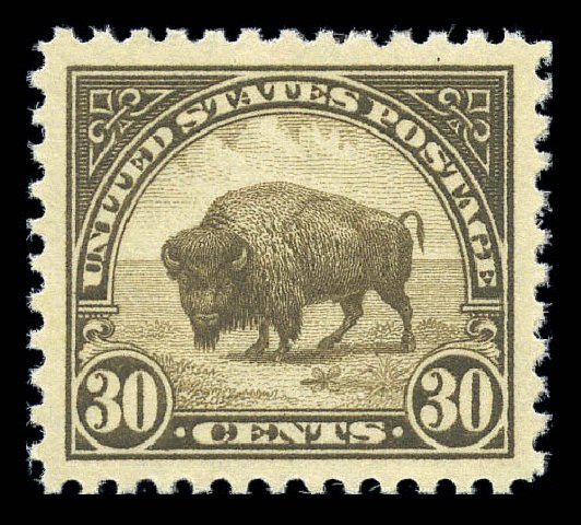 US Stamp Price Scott Catalog # 569: 1923 30c American Buffalo Perf 11. Matthew Bennett International, Sep 2010, Sale 331, Lot 772