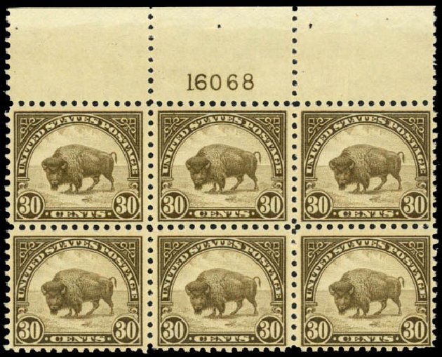 US Stamps Prices Scott Cat. 569: 1923 30c American Buffalo Perf 11. Daniel Kelleher Auctions, Mar 2013, Sale 635, Lot 722