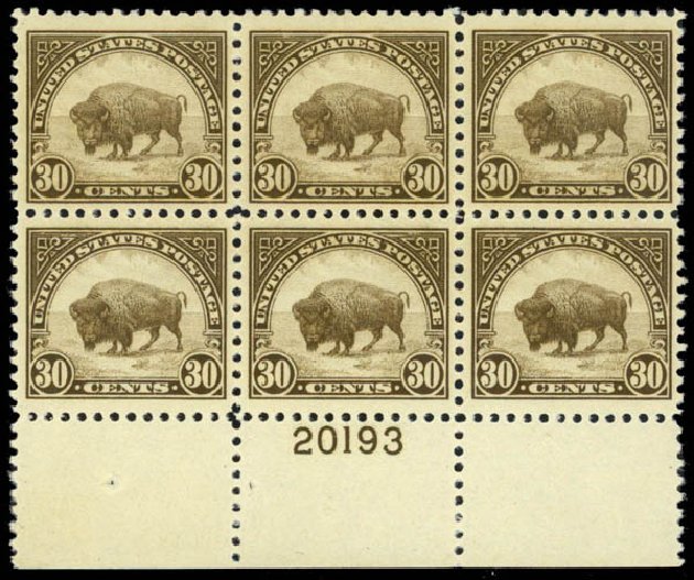 Price of US Stamps Scott Catalog # 569 - 1923 30c American Buffalo Perf 11. Daniel Kelleher Auctions, Apr 2013, Sale 636, Lot 432