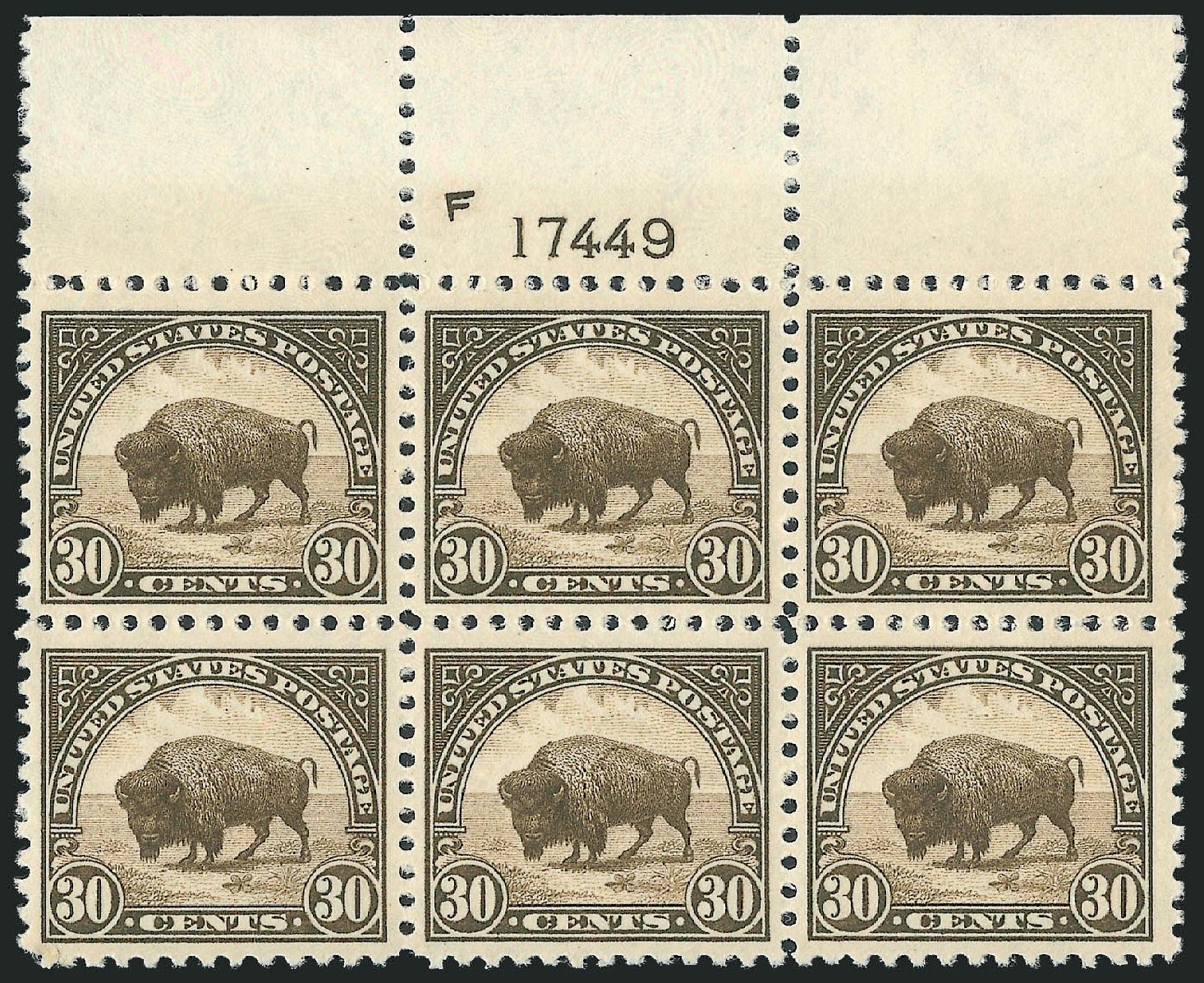 Prices of US Stamp Scott Catalogue 569 - 30c 1923 American Buffalo Perf 11. Robert Siegel Auction Galleries, Mar 2011, Sale 1007, Lot 2842