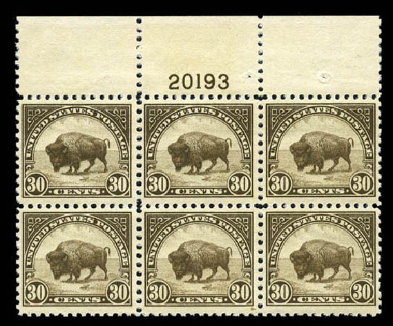 Cost of US Stamp Scott Cat. # 569 - 1923 30c American Buffalo Perf 11. Matthew Bennett International, Mar 2012, Sale 344, Lot 4703
