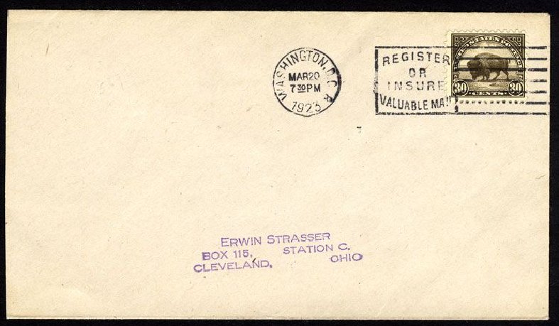 US Stamp Prices Scott Catalogue 569 - 30c 1923 American Buffalo Perf 11. Cherrystone Auctions, Jan 2008, Sale 200801, Lot 1243