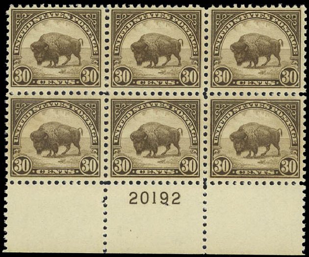 Price of US Stamp Scott Catalogue 569 - 1923 30c American Buffalo Perf 11. Daniel Kelleher Auctions, Jan 2012, Sale 628, Lot 563