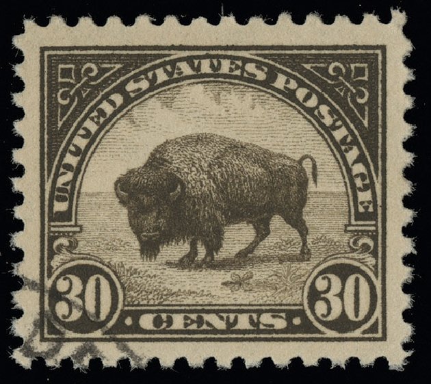 Cost of US Stamp Scott Catalogue 569: 30c 1923 American Buffalo Perf 11. Spink Shreves Galleries, Aug 2013, Sale 144, Lot 286