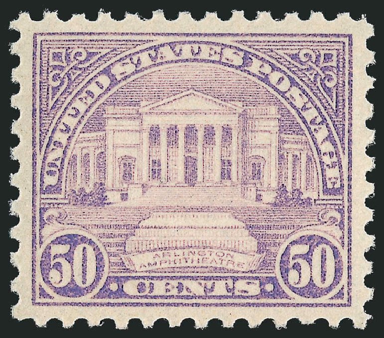 Values of US Stamps Scott Cat. #570 - 50c 1923 Arlington Amphitheater Perf 11. Robert Siegel Auction Galleries, Dec 2012, Sale 1037, Lot 2127