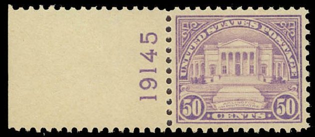 US Stamp Value Scott 570 - 50c 1923 Arlington Amphitheater Perf 11. Daniel Kelleher Auctions, Aug 2012, Sale 631, Lot 1318