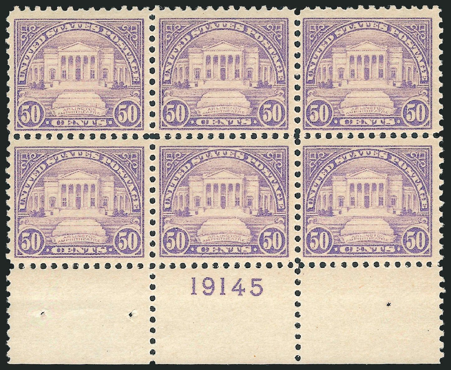 Costs of US Stamps Scott Cat. #570: 1923 50c Arlington Amphitheater Perf 11. Robert Siegel Auction Galleries, Dec 2012, Sale 1037, Lot 2128